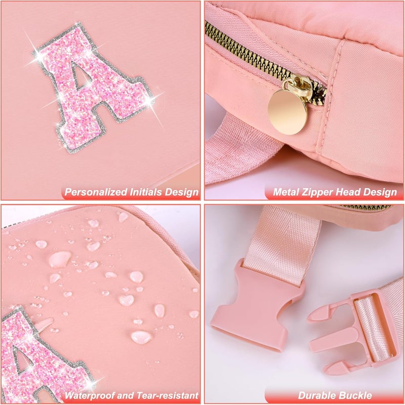 Uygafly Graduation Gifts for Teens Kids Daughter Sister Her - Birthday Gifts for 3 4 5 6 7 8 9 10 11 12 13 Year Old Girls,Fanny Pack Crossbody Bag Belt Bag Cute Trendy Stuff | Peach,Initial A - Image 4